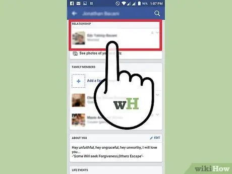 Измените свой статус отношений на Facebook Шаг 3