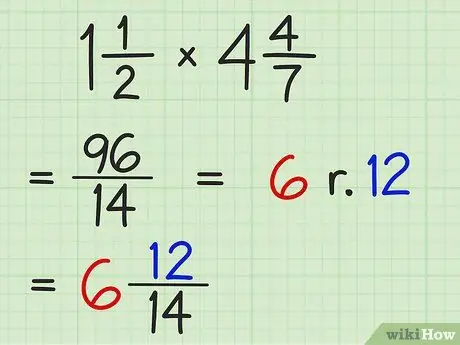 पूर्ण संख्याओं के साथ भिन्नों को गुणा करें चरण 4