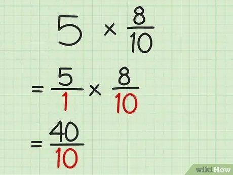 Multiplica fracciones con números enteros Paso 8