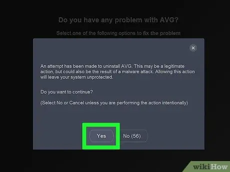 Atinstalējiet AVG 16. darbību