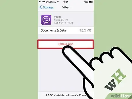 Suprimiu les dades de l'aplicació al pas 29 d'iOS