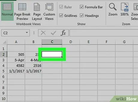 Comparer les données dans Excel Étape 1