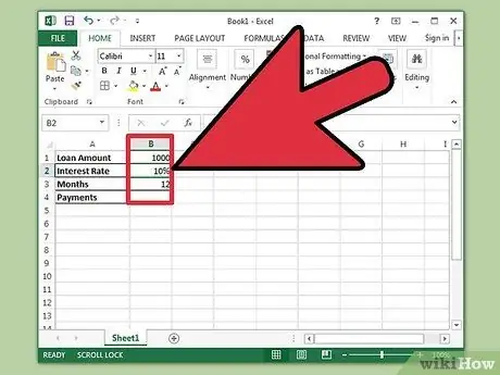 Sediakan Jadual Pelunasan di Excel Langkah 3