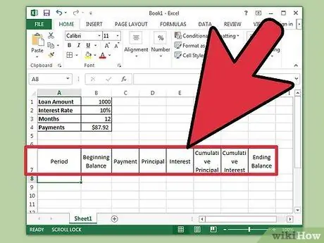 Prepare el programa de amortización en Excel Paso 6