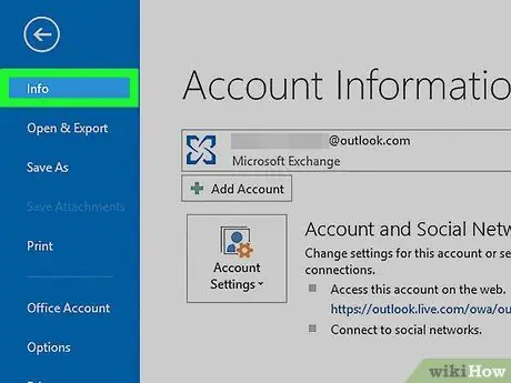 Configurazione fuori sede in Outlook Passaggio 1