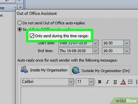 በ Outlook ደረጃ 10 ውስጥ ከቢሮ ውጭ ያዘጋጁ