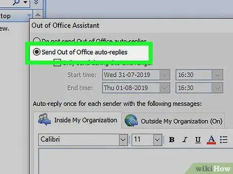 Set Up Out of Office in Outlook Step 9