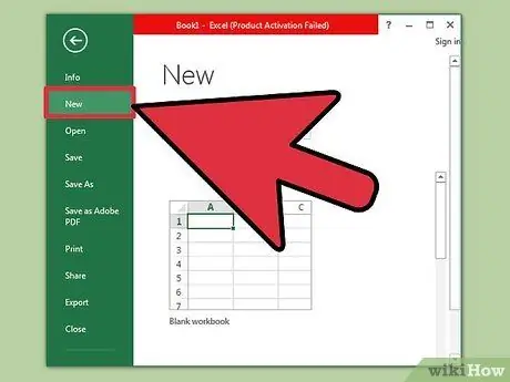 Crea un calendario in Microsoft Excel Passaggio 1