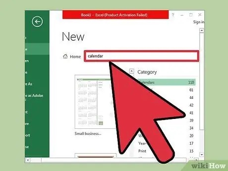 Créer un calendrier dans Microsoft Excel Étape 2