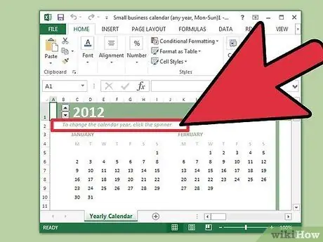 Izveidojiet kalendāru programmā Microsoft Excel 3. darbība