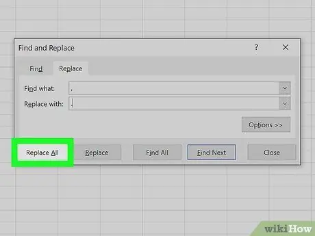 Change a Comma to Dot in Excel Step 5