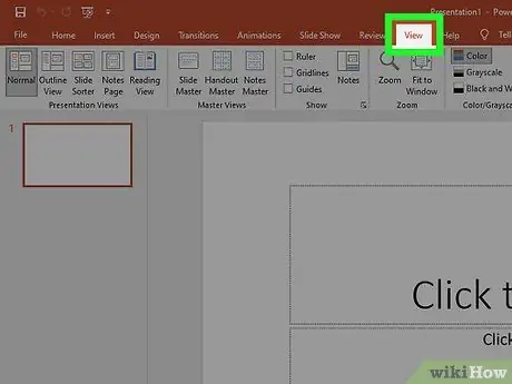 أضف رأسًا في Powerpoint الخطوة 1