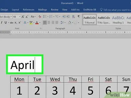 Maak een kalender in Word Stap 17