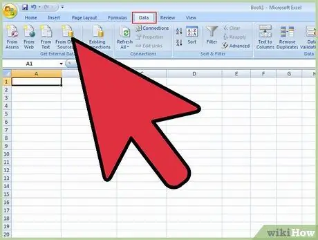 Տեղադրեք SQL հարցումը Microsoft Excel- ում Քայլ 1