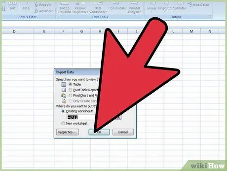 הטמעת שאילתת SQL בשלב 8 של Microsoft Excel