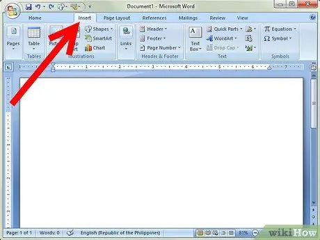 Bumuo ng isang Grap sa Microsoft Word Hakbang 1