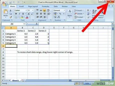 Construir um gráfico no Microsoft Word Etapa 7