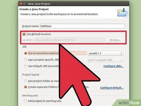 Creeu un nou projecte Java al pas 4 d'Eclipse