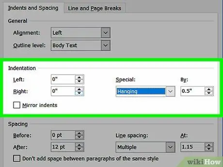 Gumawa ng Hanging Indent Hakbang 5