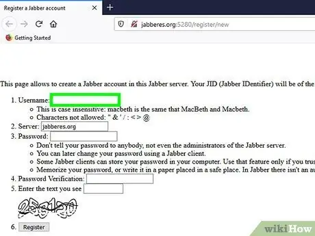 შექმენით Jabber ანგარიში ნაბიჯი 2