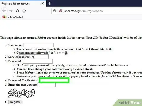 შექმენით Jabber ანგარიში ნაბიჯი 5