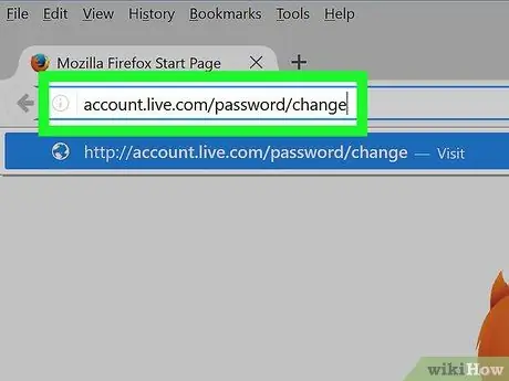 Cambiar la contraseña de una cuenta de Hotmail Paso 1