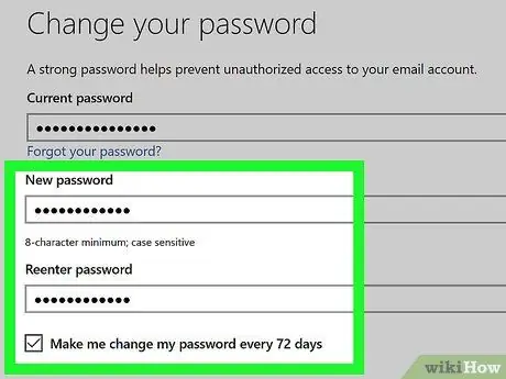 Cambiar la contraseña de una cuenta de Hotmail Paso 3