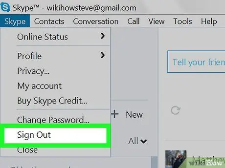 ออกจากระบบ Skype ขั้นตอนที่ 11