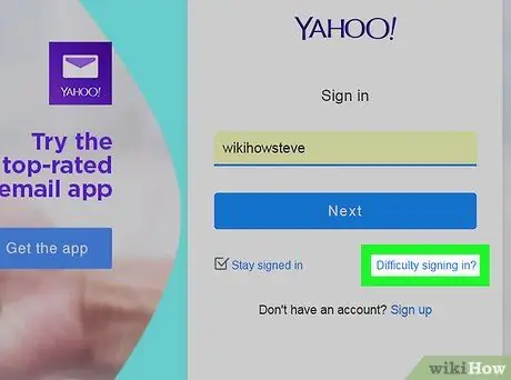 Schimbați o parolă în Yahoo! E-mail pasul 2