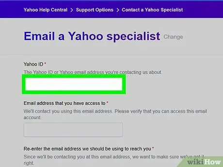 Επικοινωνήστε με το Yahoo Βήμα 2