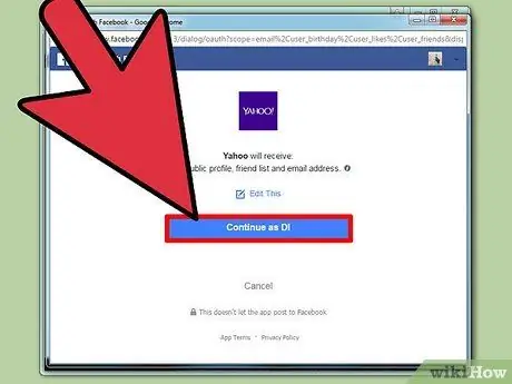 Sambungkan Yahoo Mail ke Facebook Langkah 7