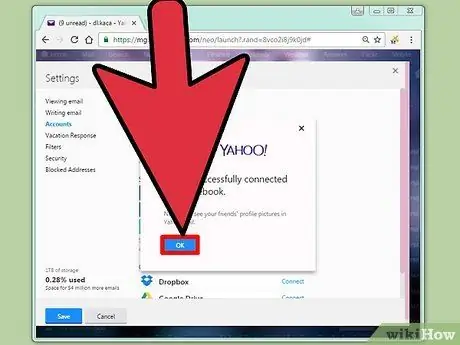 Připojte Yahoo Mail k Facebooku Krok 8