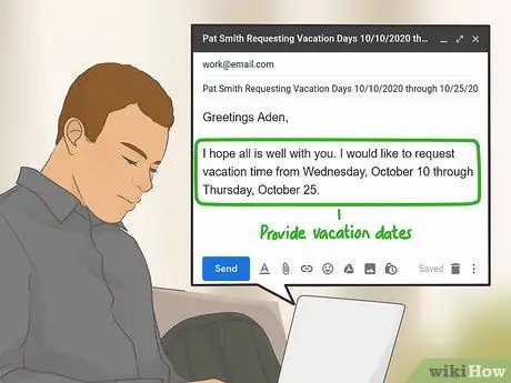 Kérjen szabadságot a munkából e -mailben 7. lépés