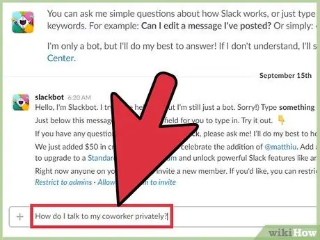 Bruk Slackbot trinn 7