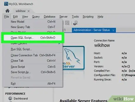 Åpne en Sql -fil Trinn 4
