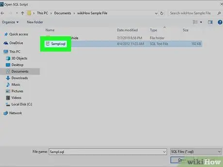 Magbukas ng isang Sql File Hakbang 5