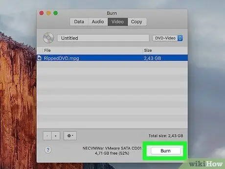 Vendosni një video në një DVD Hapi 22