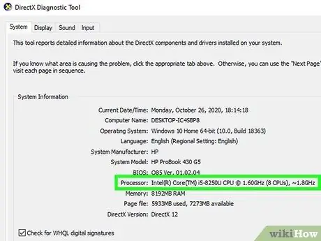 Comproveu la velocitat de la CPU Pas 4