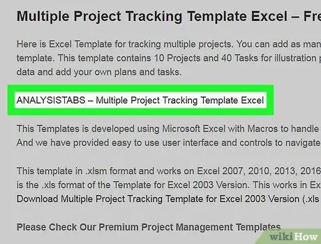 Izsekojiet vairākus projektus programmā Excel datorā vai Mac 2. darbība