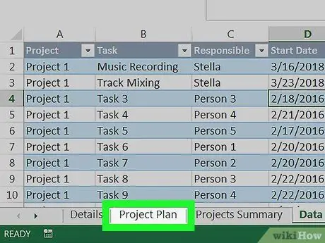 Volg meerdere projecten in Excel op pc of Mac Stap 7