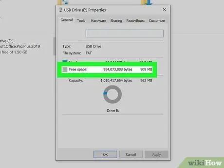 Kontrolloni kujtesën e mbetur në një USB Flash Drive Hapi 5