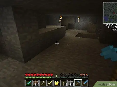 Explore_Mine in een grot in Minecraft Stap 3