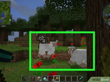 Maak een regenboogschaap in Minecraft Stap 1