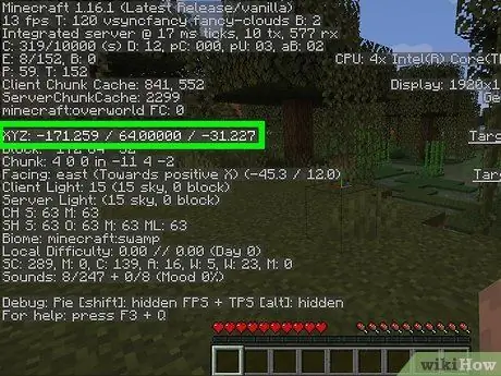 Minecraft Adım 3'te Koordinatlarınızı Bulun