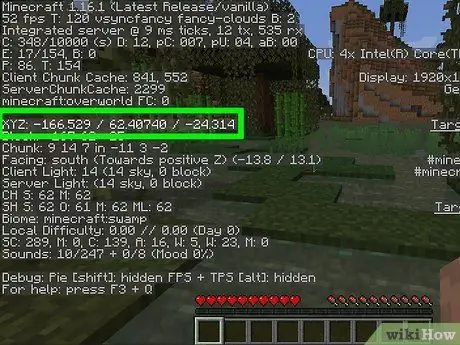 Cerqueu les vostres coordenades al pas 5 de Minecraft