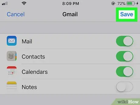 Importar contactos de Gmail a su iPhone Paso 10