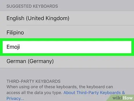 Povoľte klávesnicu Emoji Emoticon v systéme iOS, krok 7