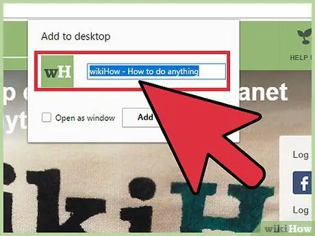 Inserisci un collegamento a un sito Web sul desktop Passaggio 10