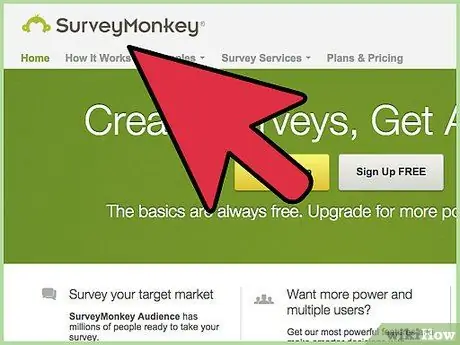 Cree una encuesta en línea con Surveymonkey Paso 1