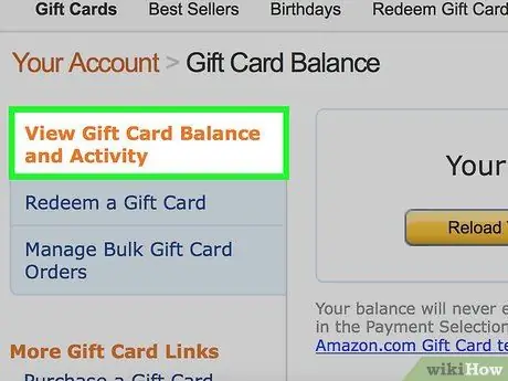 Provjerite stanje na Amazontcard Korak 5